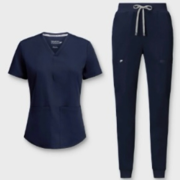 Fabletics Method 2-Pocket Top + High-Rise On-Call Jogger Scrub Set SZ L - Picture 2 of 10